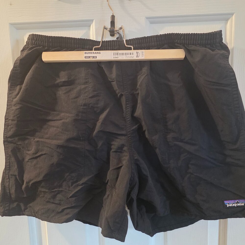 Patagonia Baggies Shorts Black Men’s Large Elastic Waist Outdoor Hiking